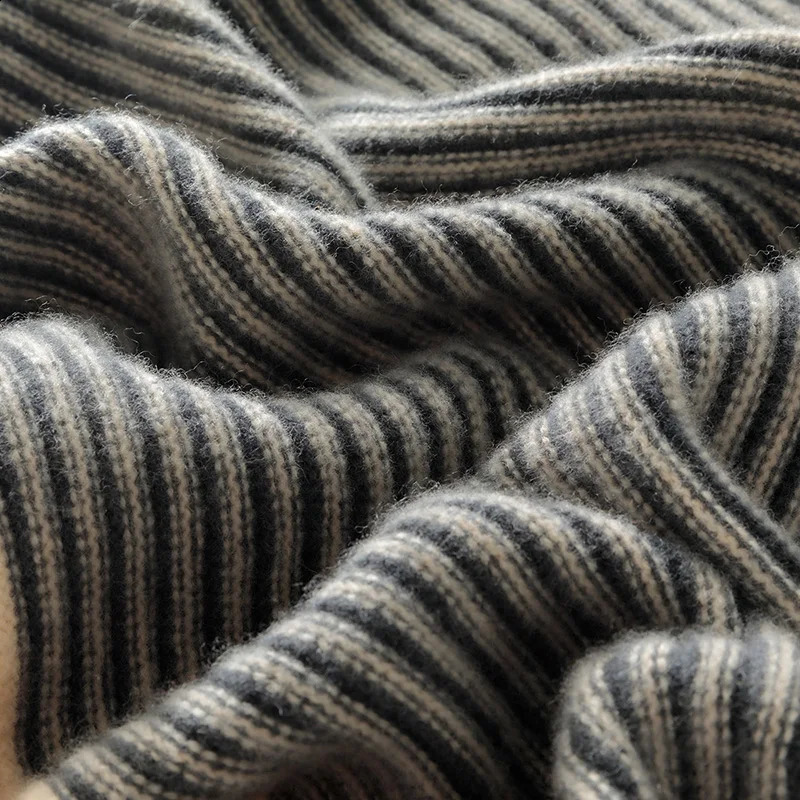 100 pure wool sleeveless vest for mens work in spring and autumn striped color matching knitted 250411Z