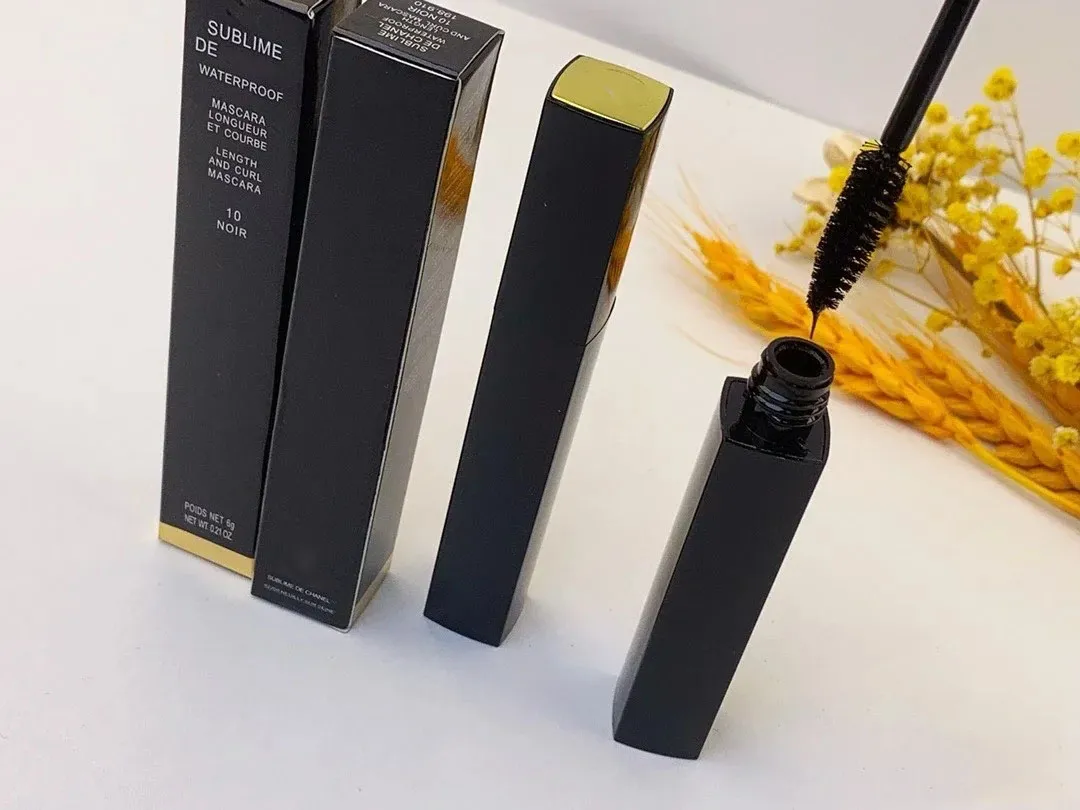 High Quality Mascara 6g Sublime Beauty Waterproof Mascaras Noir Black Lengthening Curl Thinning Long lasting Eyelash Extension Gel Eyes Cosmetics