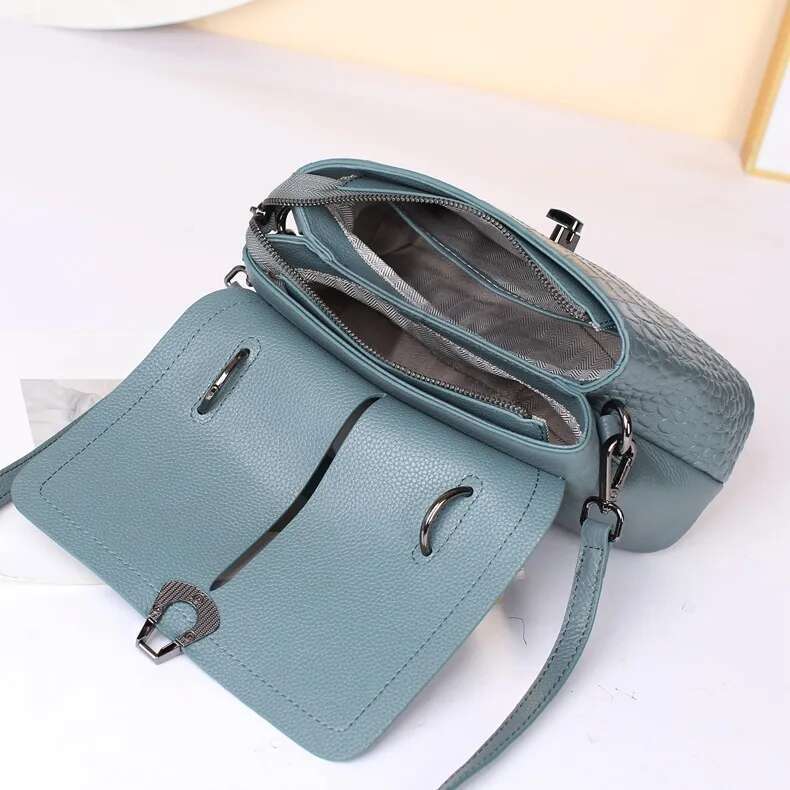 Women's Fashion One Shoulder Bag High Quality New Versatile Fenuine Cow Leather Leisure Crossbody Handbag Casual Tote