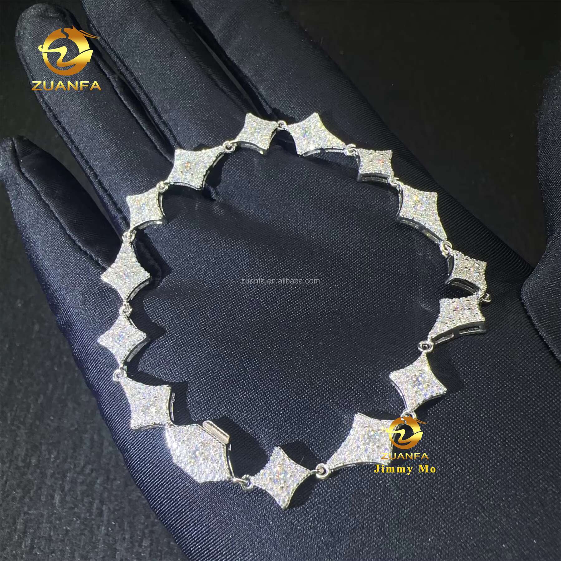 New Arrivals Bulk Stock Elegant Style S925 Silver Iced Out Hip Hop Fire Jewelry Moissanite Diamond Tennis Chain Bracelet Women