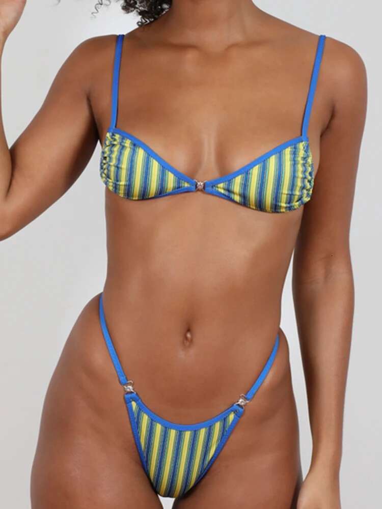 Miyouj Triangle Swimsuits Solid Two Piece Suit Bandage Swimsuit 2025 Swimwear Women's Set Sexy Bikini Low Wasit Bathsuit