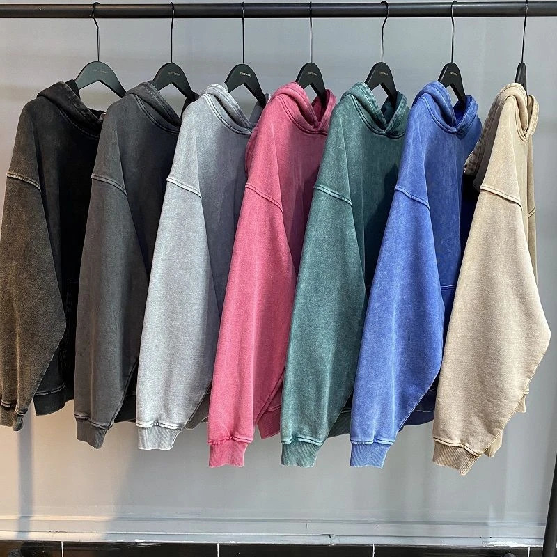 400G American Retro Heavy Sweater Mens Spring and Autumn Washed Old Oversize Trendy Loose Large Size Hooded Jacket 251110