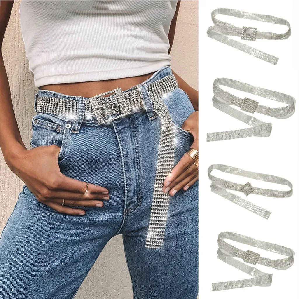 WomenS Belt Waist Chain Full Diamond Crystal Belt Waist Belt Sparkling Rhinestone Chic 251110