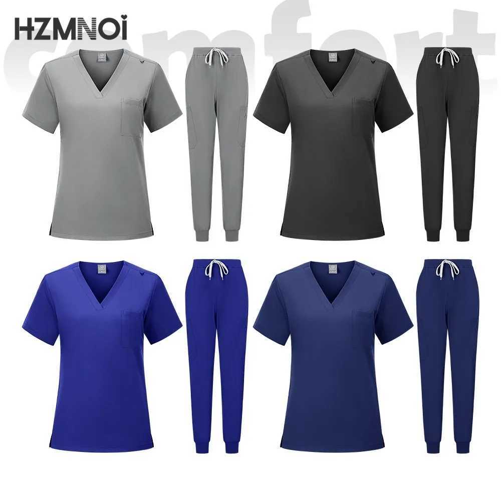 New Nurse Uniforms Women Men Casual Jogger Pants Set Pharmacy Work Clothes Medical Hospital Doctor Nursing Uniform High-end Suit X250410