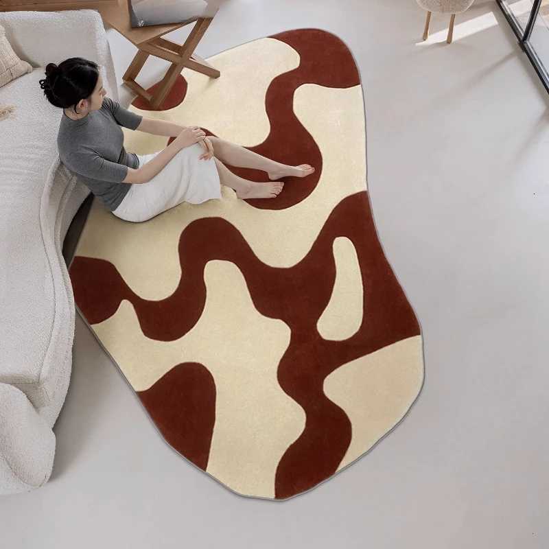 Irregular Shapes Rugs for Bedroom Home Washable Floor Mat French Style Living Room Decoration Thick Plush Carpet Fluffy Soft Rug Y251110