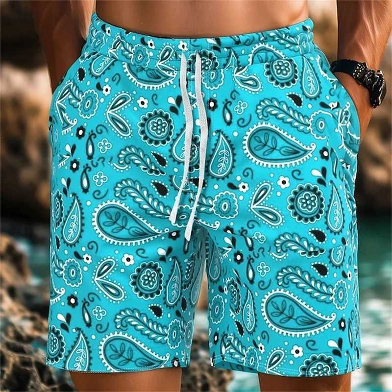 2025 New Mens Beach Shorts with African Tribal Pattern Summer Hawaiian Shorts 3D Printed Breathable Fitness Shorts Swimming TrunkW250410