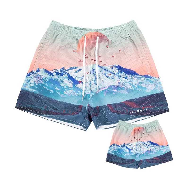 US Hot 2025 Summer American Sports Shorts Mens Sublimation Printed Mesh Breathable Quick Drying Basketball Beach Quarters X250410