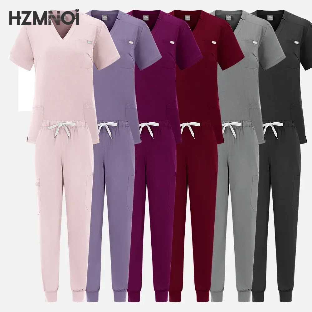 High quality fabric surgical uniform unisex short Slve frosted top+pants jogging suit multi-color nurse uniform medical work uniform X2504101