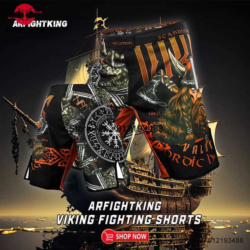 MMA shorts Vikings sublimation sports training competition MMA boxing shorts Muay Thai grappling pants martial arts fighting relayW250410