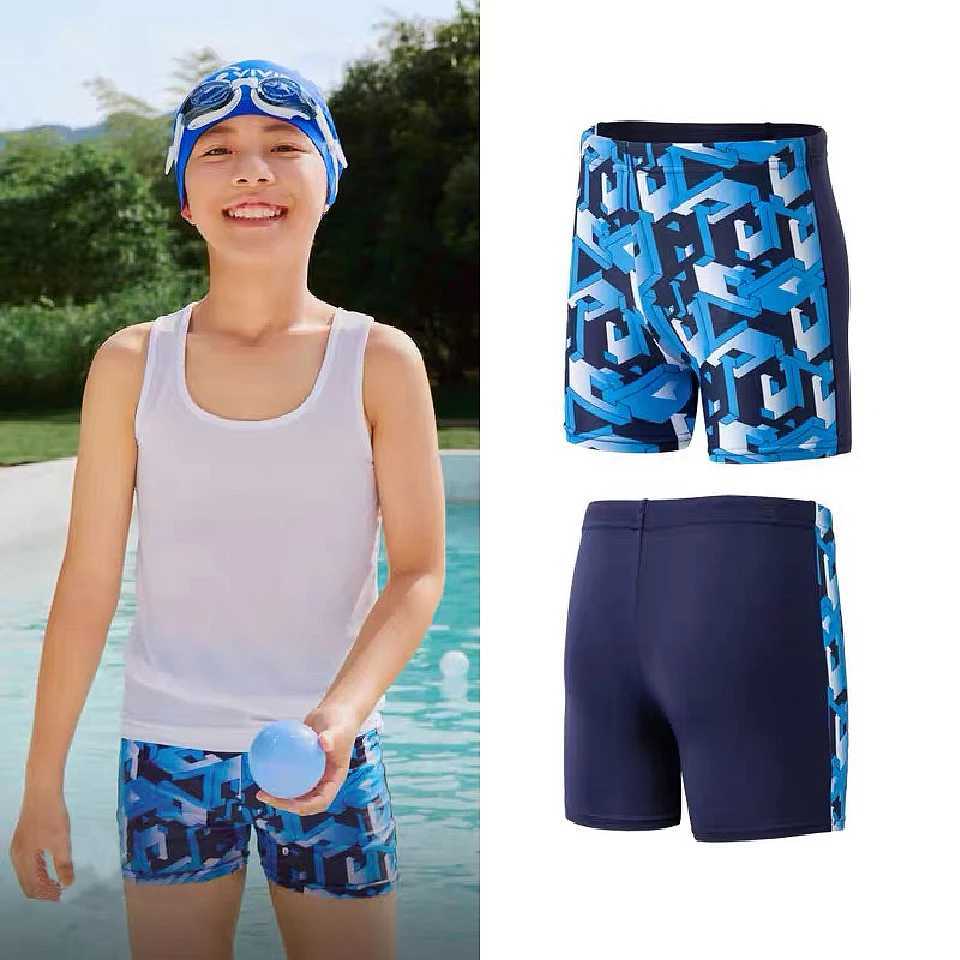 Young boy swimming interference machine solid swimsuit UPF 50+sun prefabricated fast drying sports swimsuit childrens swimming shortsW250410