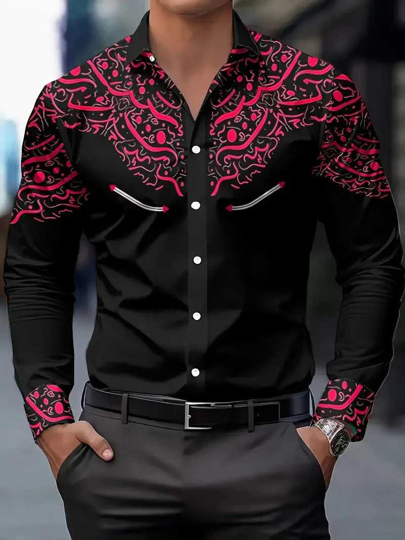 New mens long sleeved shirt with collar design casual button up shirt simple design for formal occasions K251110