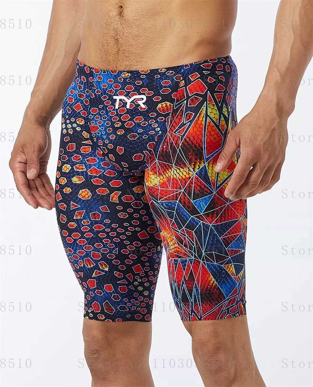 Mens swimming relay Lycra patterned beach shorts fast drying sea sports swimming pants jammer surfing pants safety KnicksW250410