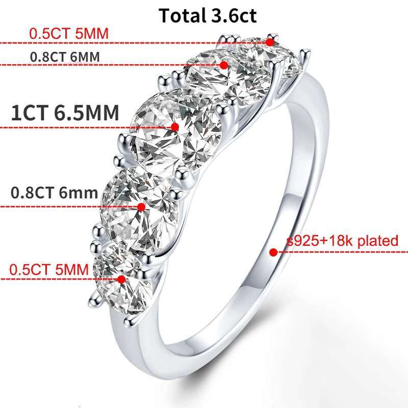 3.6CT Full Moissanite Rings Women Sparkling Diamond Wedding Ring S925 Sterling Silver Plated 18k Fine Jewelry for Women