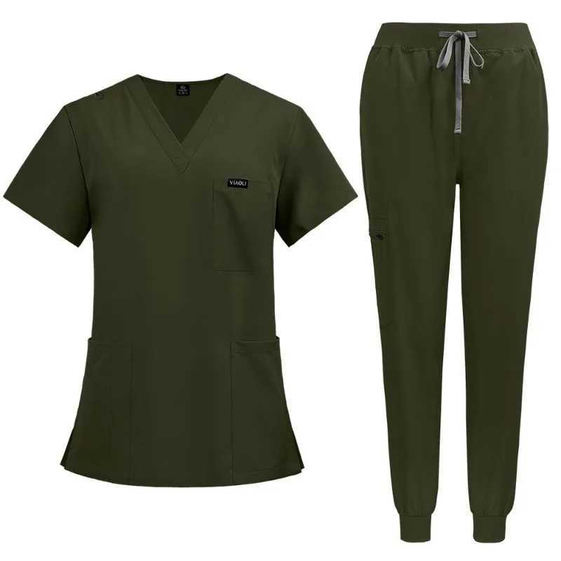 Multilcolors Hospital Medical Scrub Set Womens Scrub Set Beauty Work Clothes Nurse Accessories Dental Surgical Clothes X250410