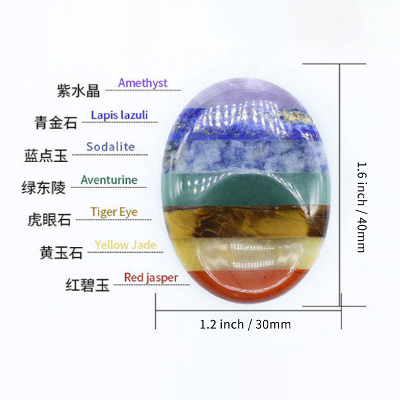 Seven-color Thumbstone, Natural Crystal, Half-Concave Thumbstone, Massage and Manipulation Board, Forgetfulness Stone, Seven-color Stress Relief Stone