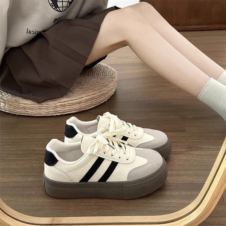 German training shoes women's shoes new thick sole small white shoes leisure sports board shoes 2025s hot