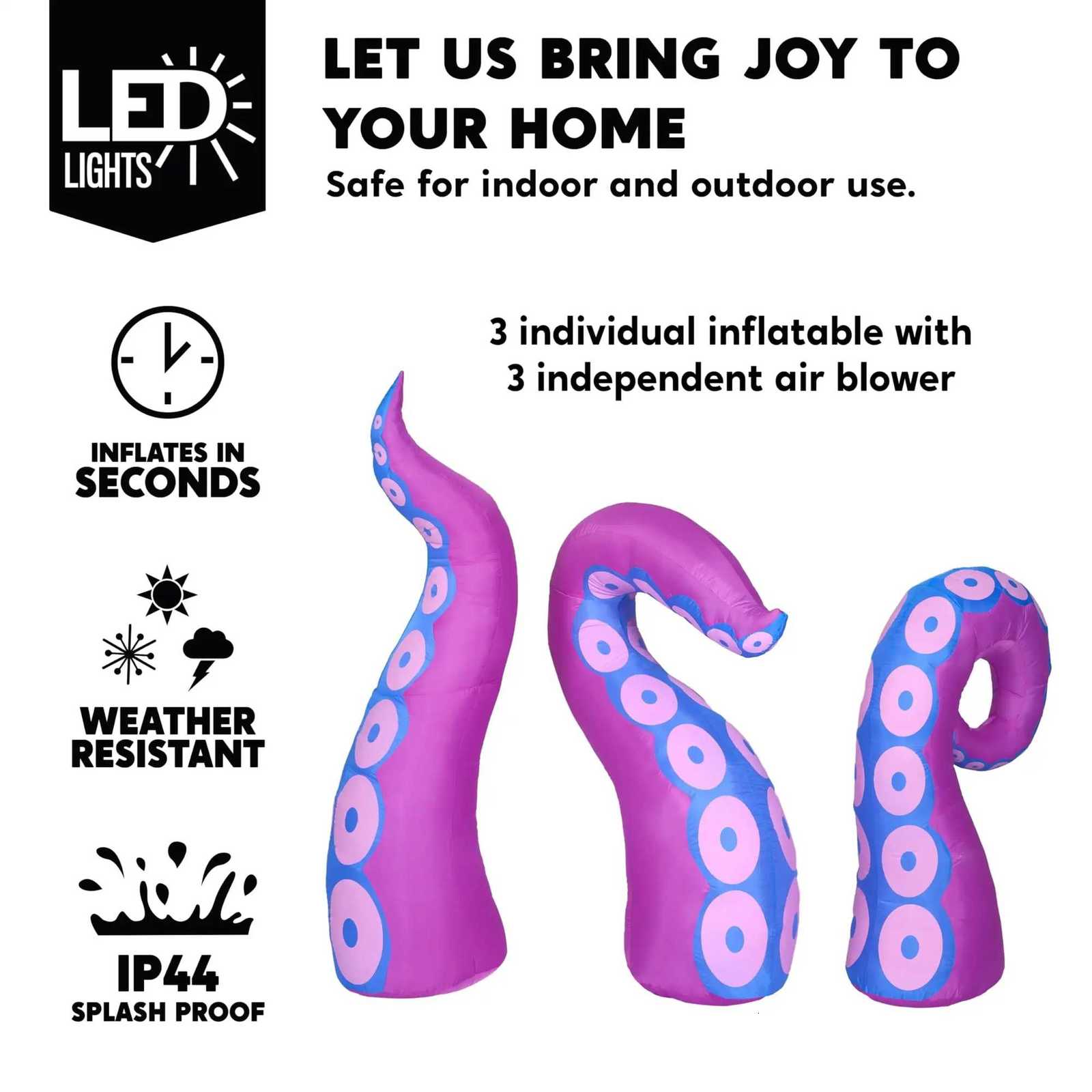 Christmas Joyfy Halloween Inflatable Outdoor 3 Pcs Giant Octopus Tentacle Broke Out from Window Blow Up Inflatable for Window Decoration Y251111