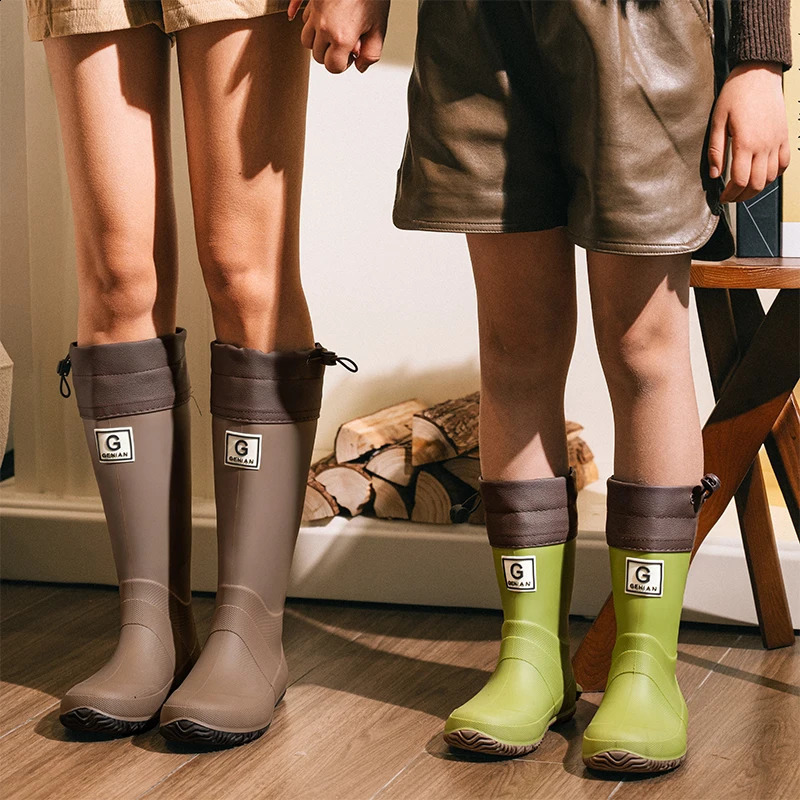 Children Rain Boots Kids Waterproof Rain Boots Boy Safety Non-slip Childrens Rain Shoes For Girls Water Shoes With Drawstring 250410