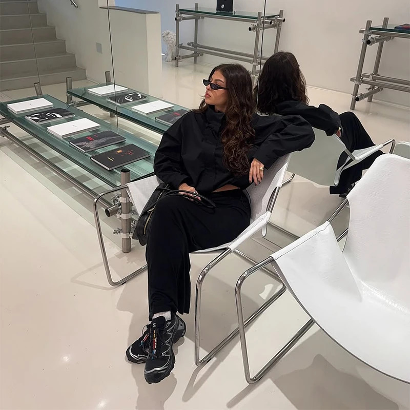 Womens Jacket Coat Stand-Up Collar Drawstring Cinch Waist Hem Zipper Pocket Solid Female Jacket Casual Autumn Coat For Ladies 251105