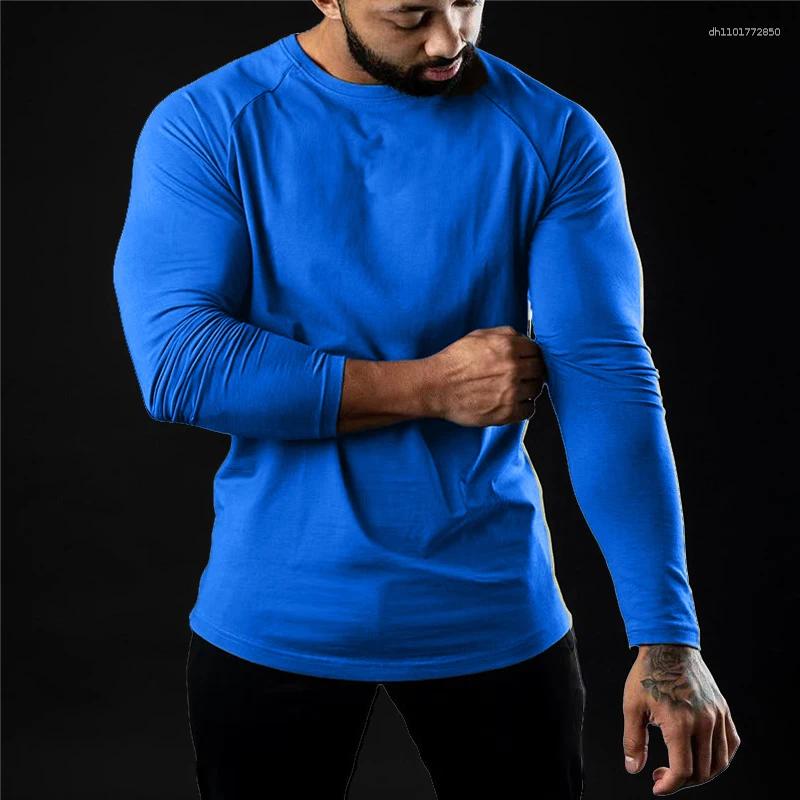 Men's T Shirts Men Compression Cotton Shirt Fitness Long Sleeve Sport Tshirt Training Jogging Gym Sportswear Quick Dry Rashgard