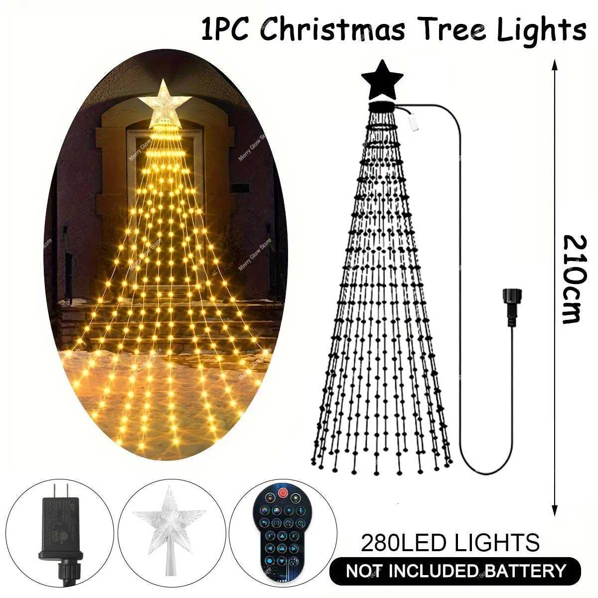 Christmas 69FT Christmas Tree Lights 400LEDs Bluetooth App Control RGB Music Sync Multi-Color Flashing Holiday Decor Christmas Lighting Y251111