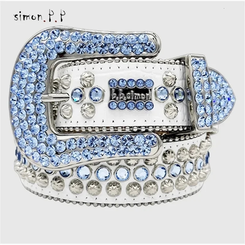 BB simon belt bb Strap Men Women Rhinestones er Belt Western Bling Crystal Diamond Studded Belts 251024CJ