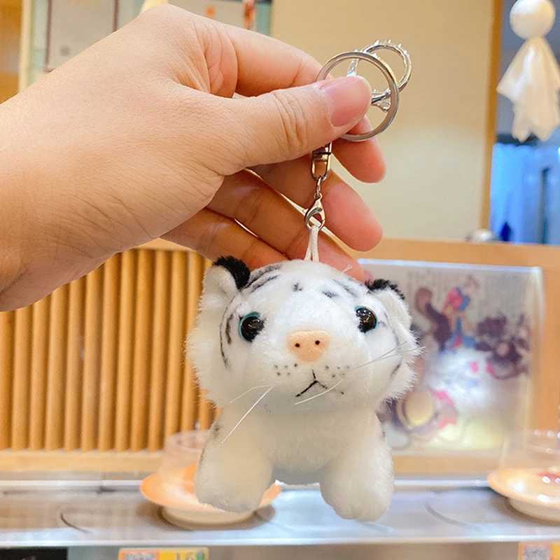 1 cute plush tiger doll keychain backpack pendant tiger toy charm keychain childrens bag pendant W250411