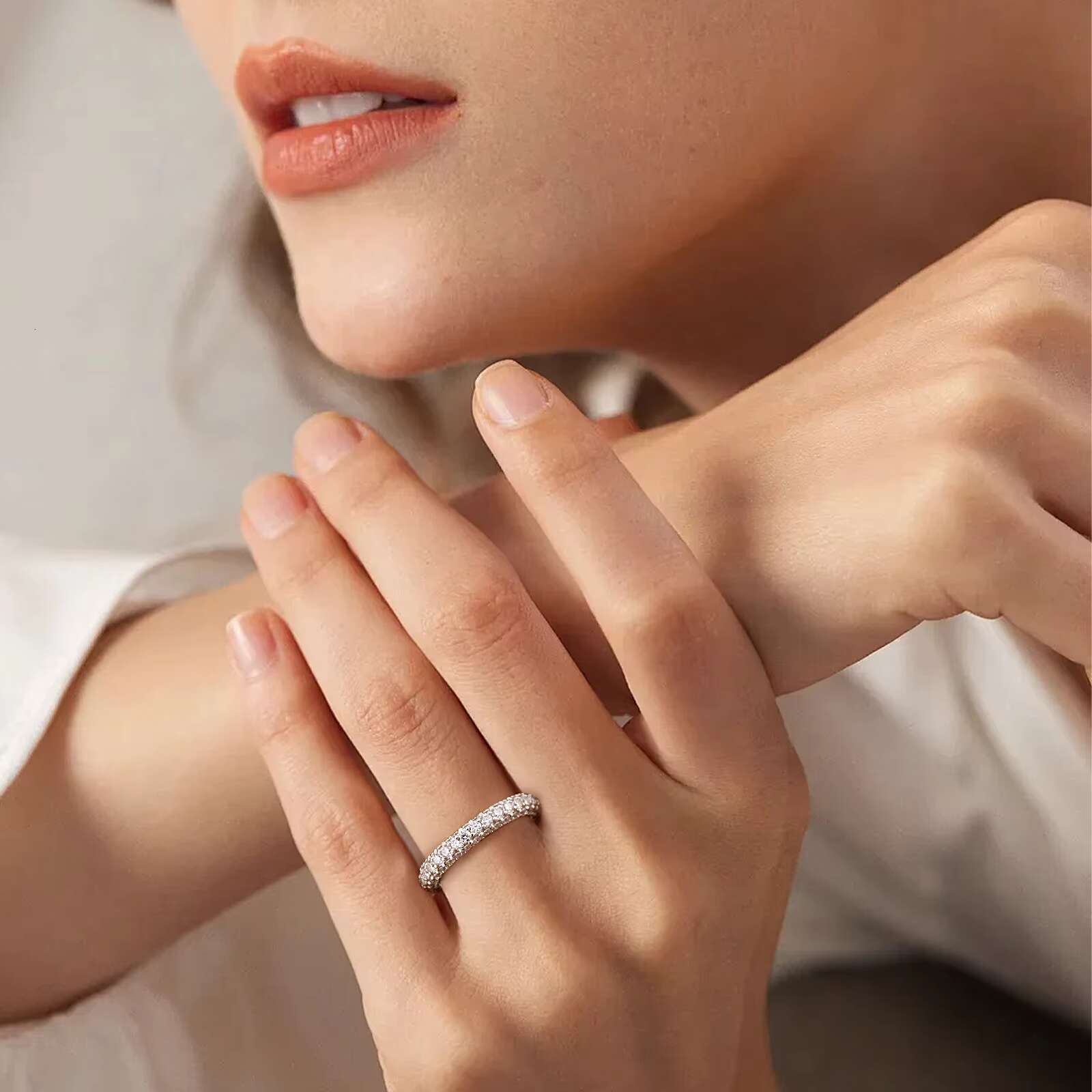 Wholesale Moissanite Band Ring Engagement Ring and Wedding Band Moissanite Engagement Ring Diamond