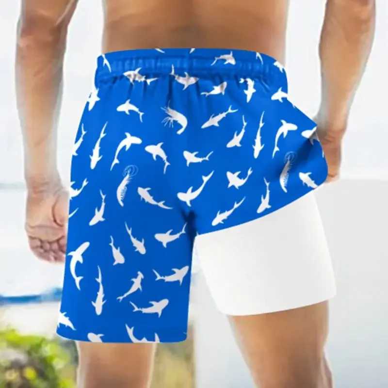 Mens printed beach shorts surfboard pineapple graphicPants summer Hawaiian swimsuit swimming cool ice dryW250410