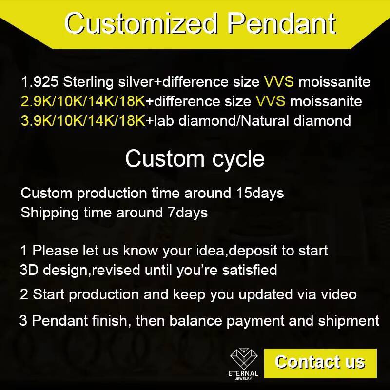 Factory Custom VVS Baguette Moissanite Diamond Letter Pendant S925 Silver 9k 10k 14k 18k Solid Gold Iced Out Charms Pendants Customizable