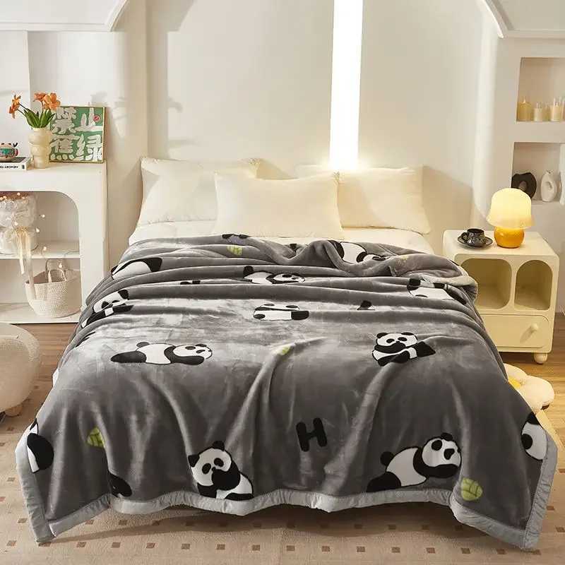 150x200cm Raschel Blanket Thick Double-layer Soft Plush Quilt Double Sided Velvet Winter Dormitory Office Sofa Warm Bed Sheet C251111