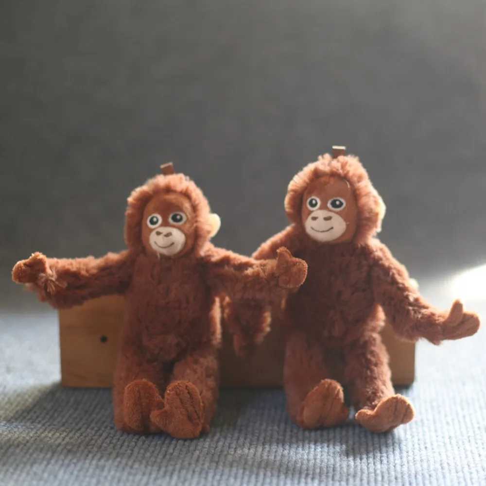 Cute Gorilla Orange Monkey Cute Animal Pendant Key Ring Soft Filled Doll Plush Toy Girl Boy Birthday Gift W250411