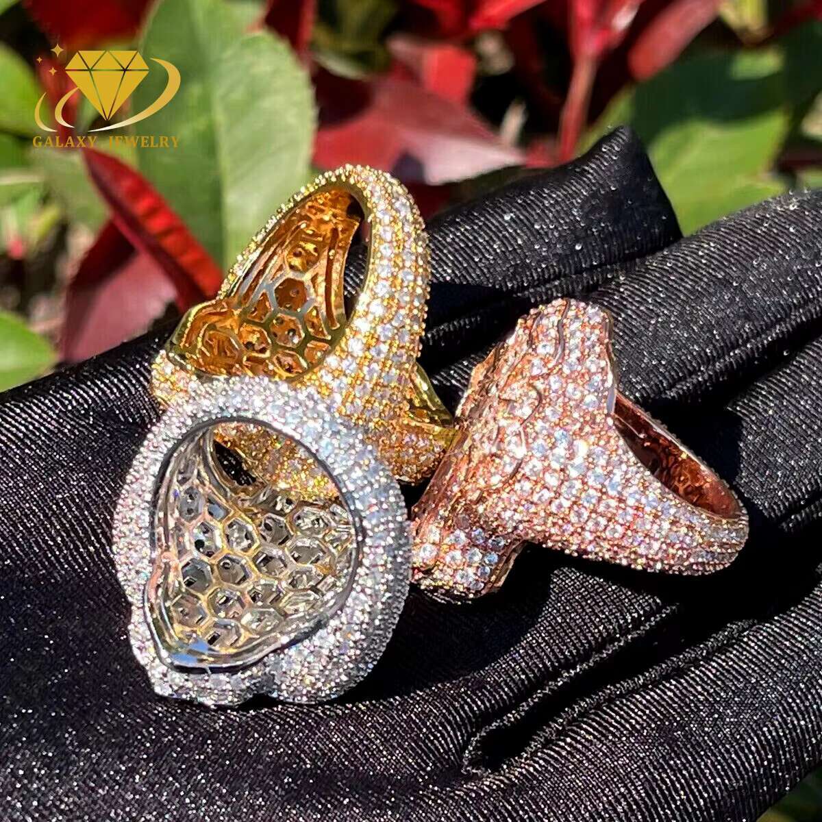 Hip Hop Moissanite Cross Ring Iced Out Baguette Diamond 925 Sterling Silver Fine Jewelry Bling Mens Vvs Moissanite Cross Rings
