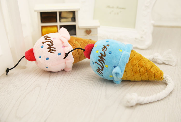 Update 13Cm Ice Cream Soft Pet Dog Squeaker Stuffed Gift Pt18