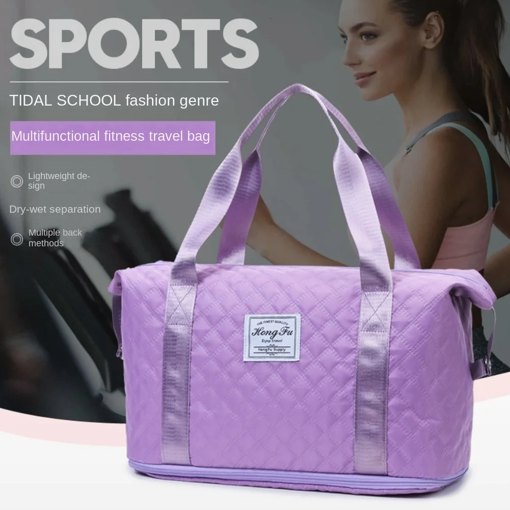 Waterproof Travel Bag Durable Foldable Wet and Dry Separation Shoulder Bags Large Capacity Handbag Suitcase Trolley Case 251110