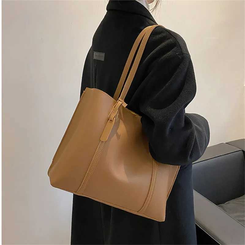 Large Capacity Womens Bag New Soft Leather Tote Bag Casual and Versatile Single Shoulder Bags for Woman Korean Style HandbagsT251110