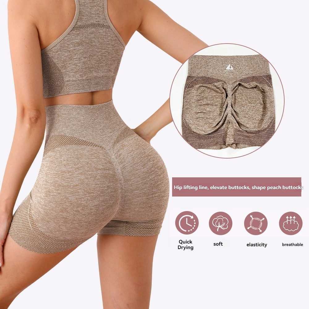 2PCS seamless womens yoga set sportswear fitness suit beautiful open back high waist leg sportswearW250411