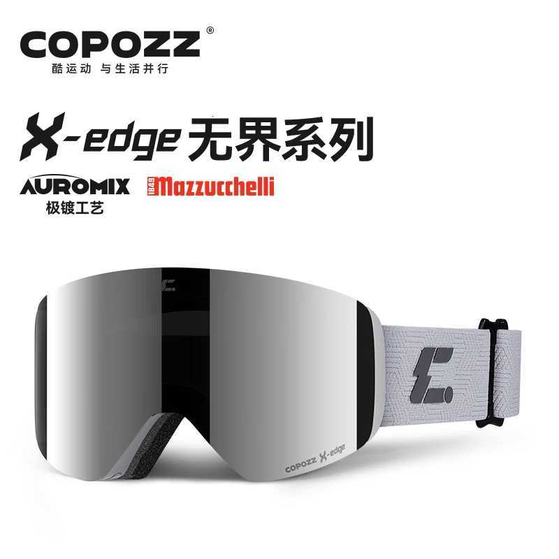 COPOZZ X-edge Series Men Women Double Layers Anti-Fog Ski Goggles Snowmobile Eyewear Snow Snowboard Glasses with Magnetic Lenses K251110
