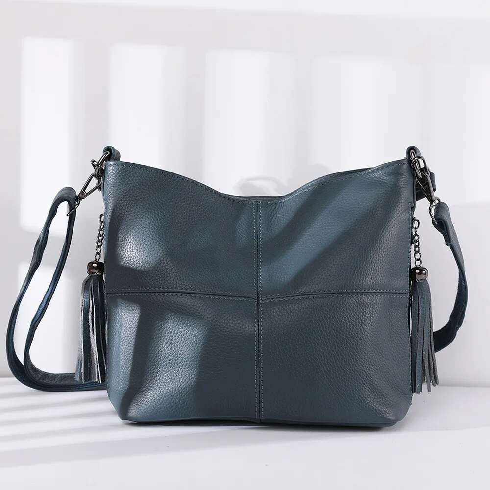 Head Layer Cow Women's Genuine Leather Shoulder Bag, Ladies' Large Capacity Handbag, Underarm High Quality Casual Tote