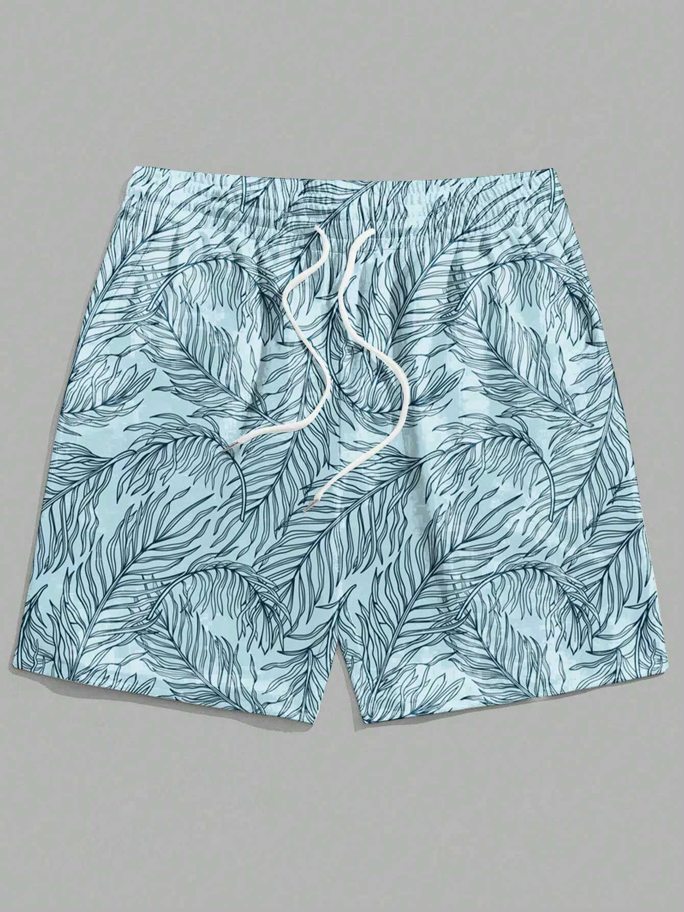 Mens Hawaiian Swimming Relay 3D Hawaiian Plant Pattern Beach Shorts Quick Drying Outdoor Leisure Sports Shorts Fashion Mens ShortsW250410