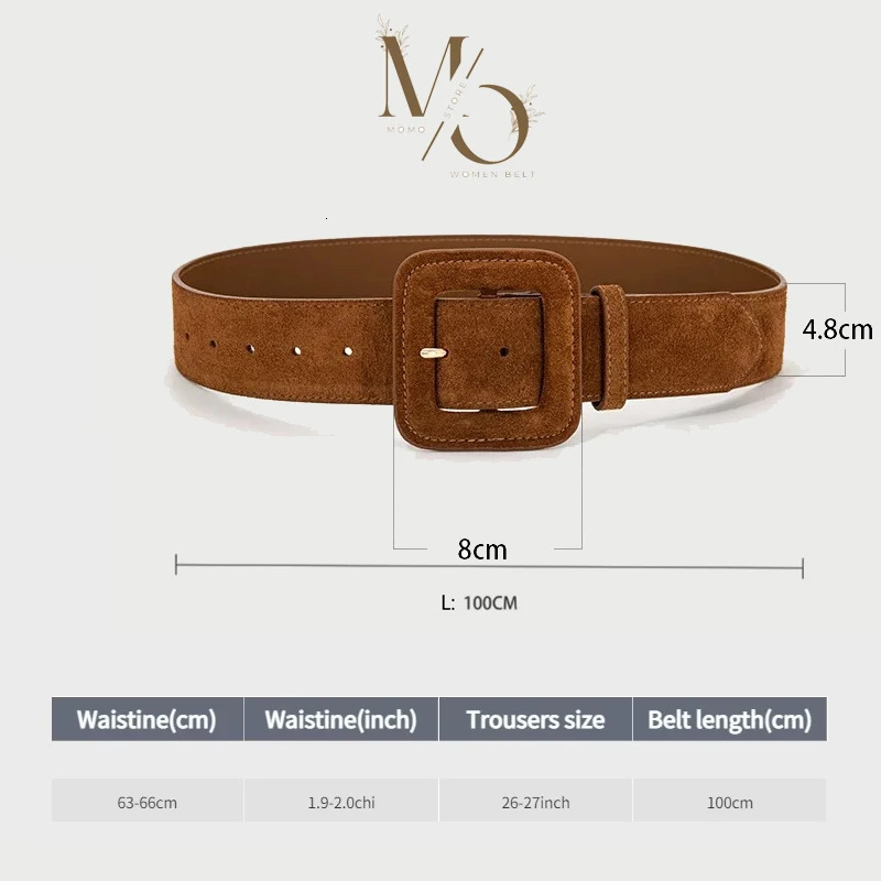 Fashion Womens Suede Belt Wide High Waist Belt Vintage Chunky Buckle Leather Belts Decoration for Dress Coats 251110