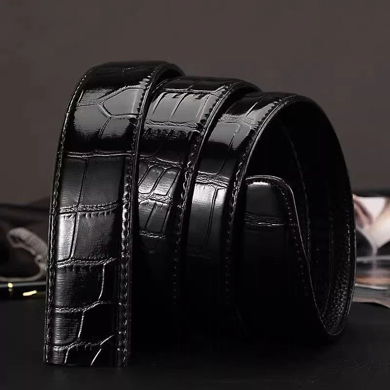 Top pattern automatic buckle belts genuine leather belts top fashion business belts pure cowhide men belt 251031