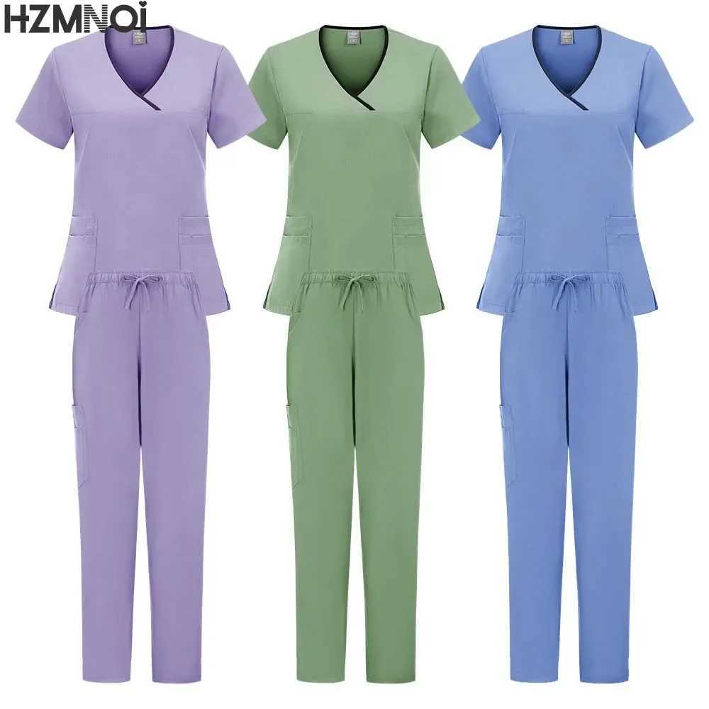 Fashion Medical Women Scrubs Uniform Hospital Doctors Clothes Nurses Accessories Dental Clinic Beauty Spa Sn Workwear Sets X250410