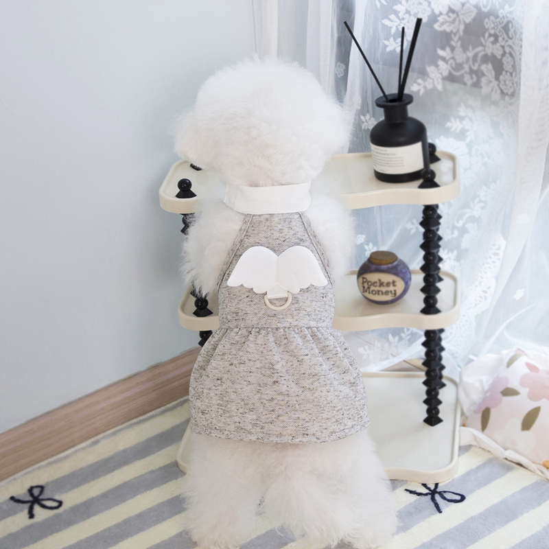 Leisure Dog Clothing Summer Cool Dress Cute Princess Dog Dress Little Angel Wing Decoration Puppy Dresses Girl Dog Clothes for Small Dogs Cats Chihuah