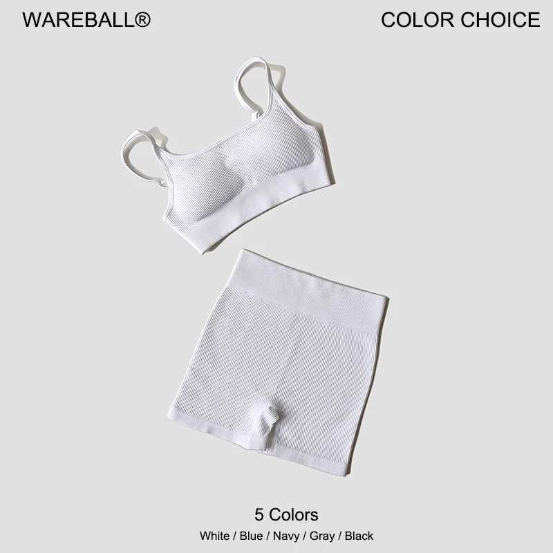 WAREBALL seamless yoga set womens cut top bra legs 2PCS womens fitness gym workout shorts sportswear gym setW250411