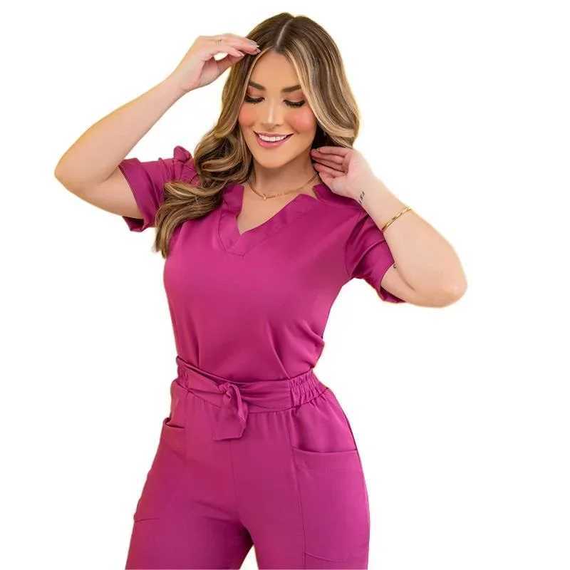 Surgical Uniforms Woman Nursing Enfermeria Sets Top Pant Articles Medical Uniforms Scrub Clinic Beauty Sn Spa Hospital Set X2504101
