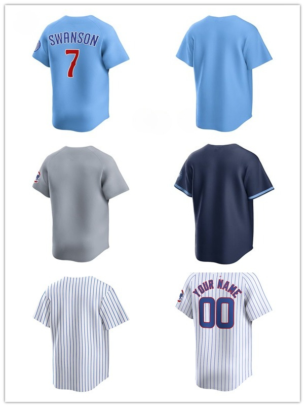 Custom MLB Cubs Baseball Jersey 7 Dansby Swanson 24 Cody Belger 27 Seiya Suzuki 2 Nico Hoerner 8 Ian Happ 23 Ryne Sandberg 72 Javier Assad 4 Pete Crow-Armstrong