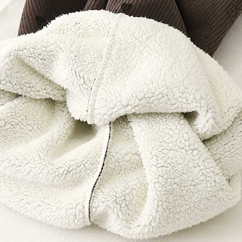 Winter Warm Fleece Lined Kids Pants Printed Toddler Boys Girls Trousers Retro Polka Dot Pattern Childrens Clothes L251110