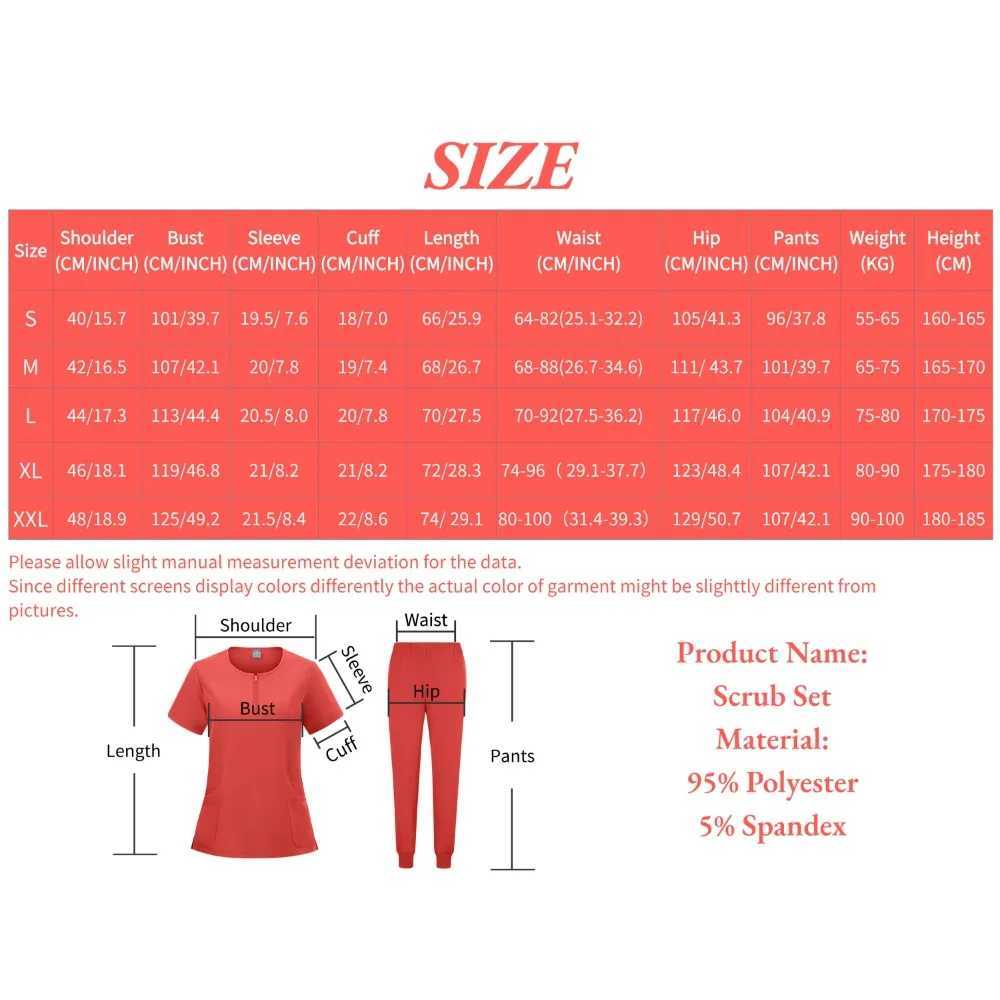 Medical Uniform Nurse Women Scrubs Tops Short Slve Pocket Workers Working Uniform Pullovers Nursing Workers Scrubs Accessories X250410