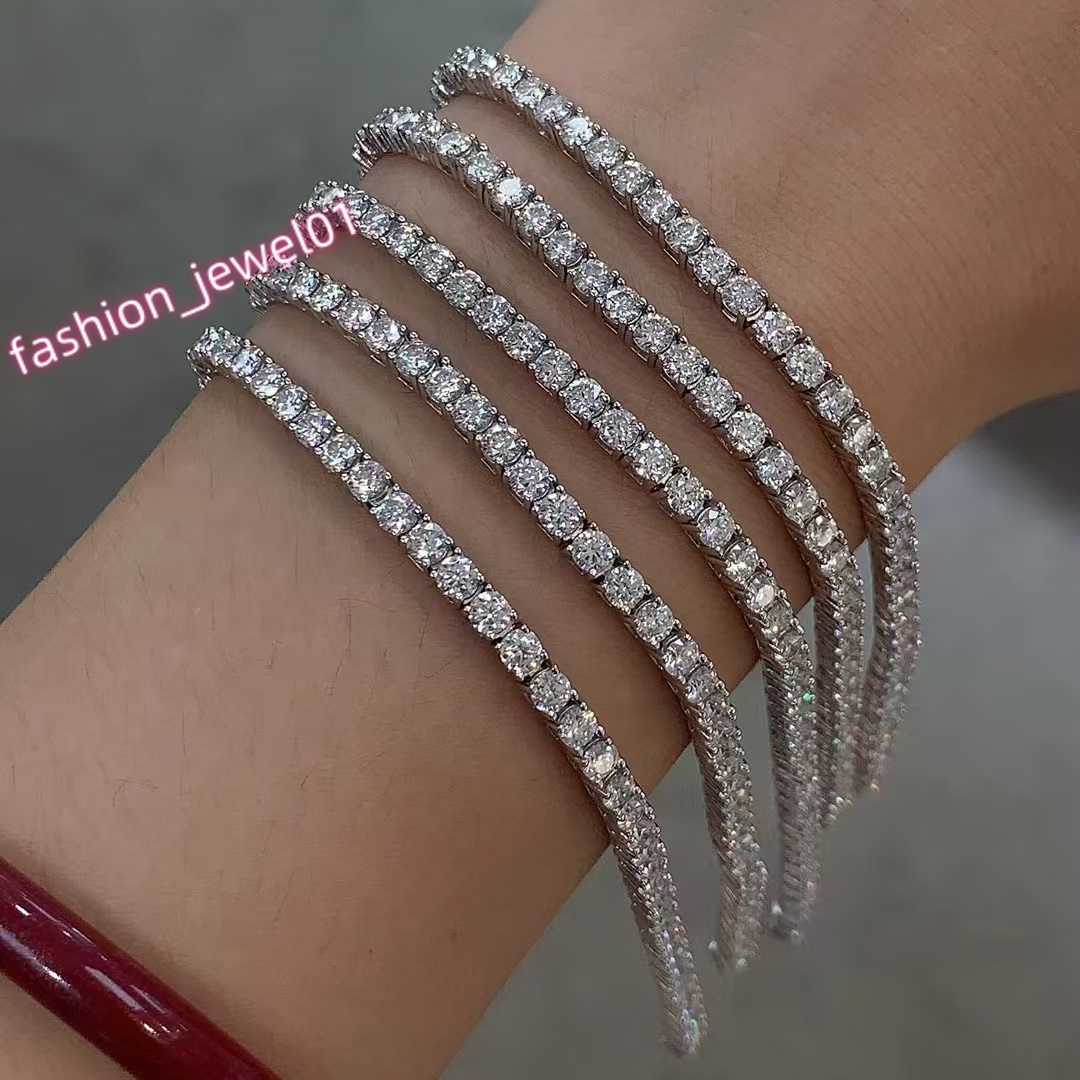 High Quality hiphop jewelry 3mm 4mm 5mm moissanite tennis bracelet in 925 sterling silver
